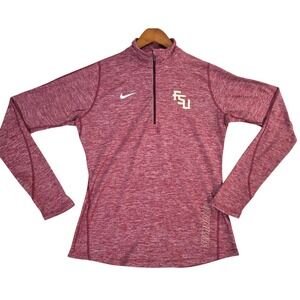 Nike Women's Florida State Seminoles FSU Long Sleeve 1/4 Zip Dri-Fit Pullover M